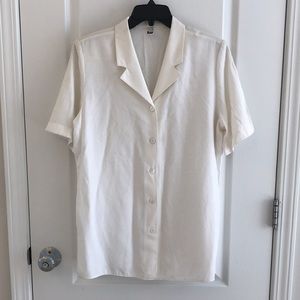 Vintage White Button Down T-Shirt